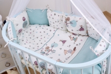 Постельный комплект 6 эл Twins Dolce бампер подушки 4064-D-311, Forest mint, мятный